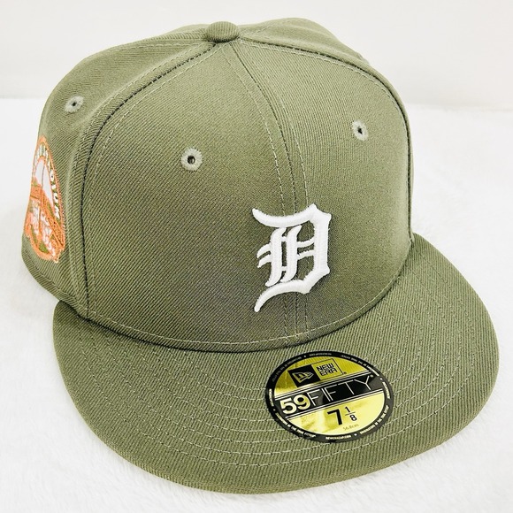 Danbury Mint Other - New Era Detroit Tigers Stadium Olive 59FIFTY Fitted Hat Cap 7 1/8 Green MLB